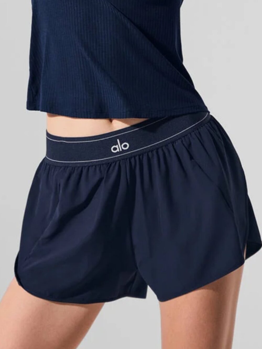 🏋️ Alo Match Point Shorts Navy Blue Training Running and Casual Style